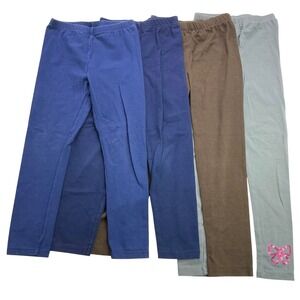 Carters Multi Leggings Bundle Kids Size 6 6X Navy Brown Grey Sequin Bow 4 Pack